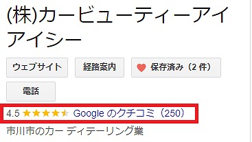 Googleのクチコミと評判