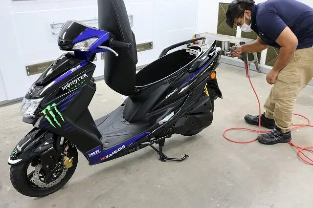 ヤマハシグナスX　バイクコーティング　スプレー施工　全体