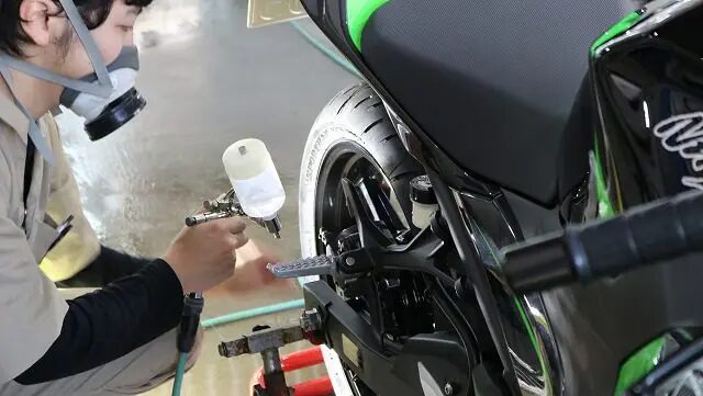 カワサキNinja400 バイクコーティング　スプレー施工