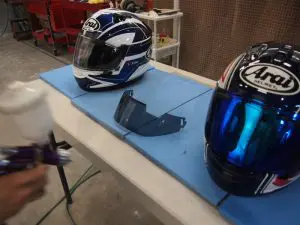 ヘルメット　バイクコーティング