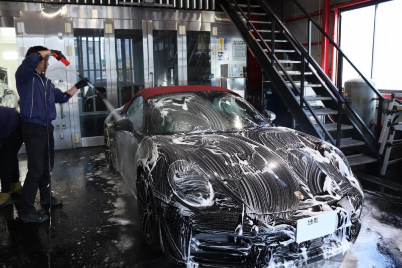 ポルシェ911カブリオレ　洗車